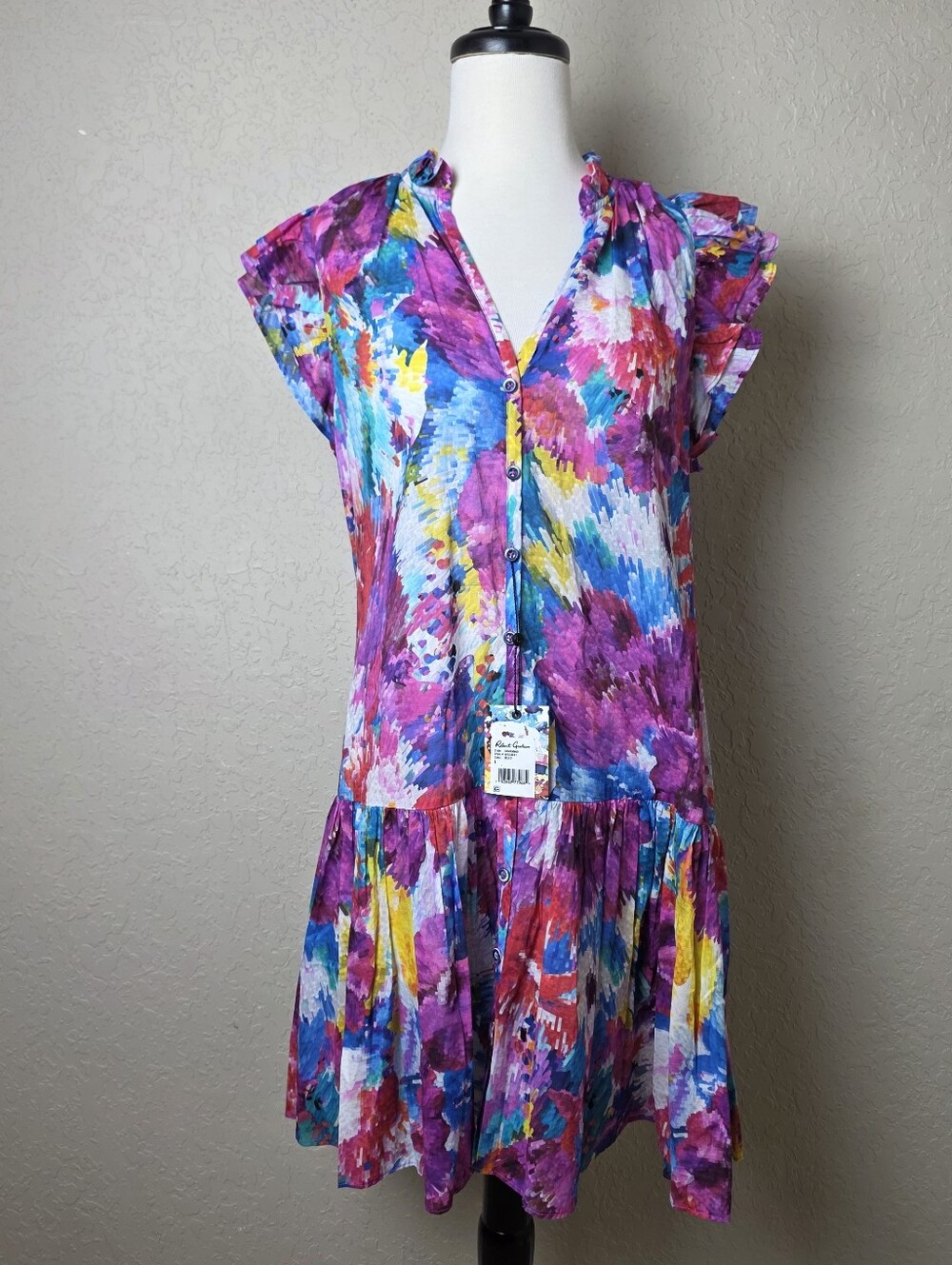 Robert Graham Savannah Cotton Mini Dress Size L